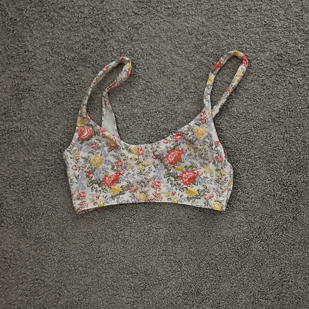 Floral Scoop Neck Bralette